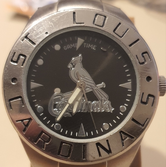 10/$20 Vtg Game Time St Louis Cardinals Silver/Black Men's Watch - Picture 1 of 5